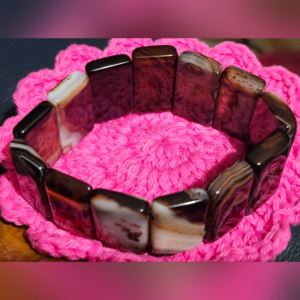 Elegant Brown Agate Bracelet  Unisex Item# 175
